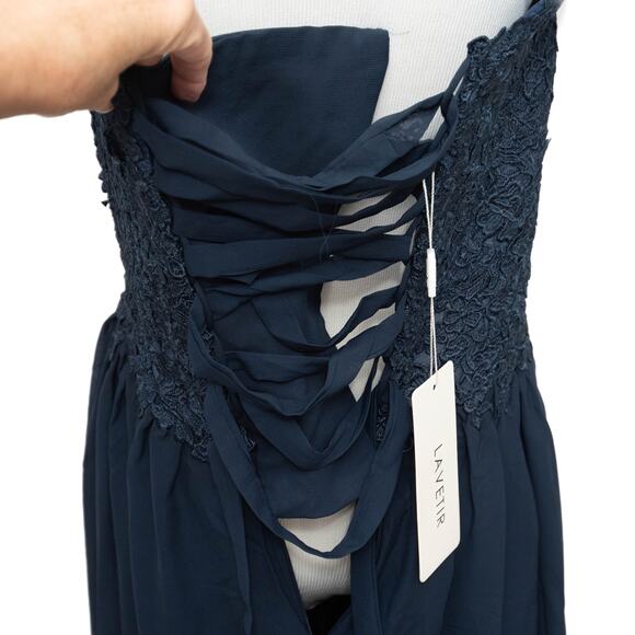 Lavetir Navy Blue Formal Ball Prom Bridesmaid Gown Dress Size 14 - Picture 8 of 15